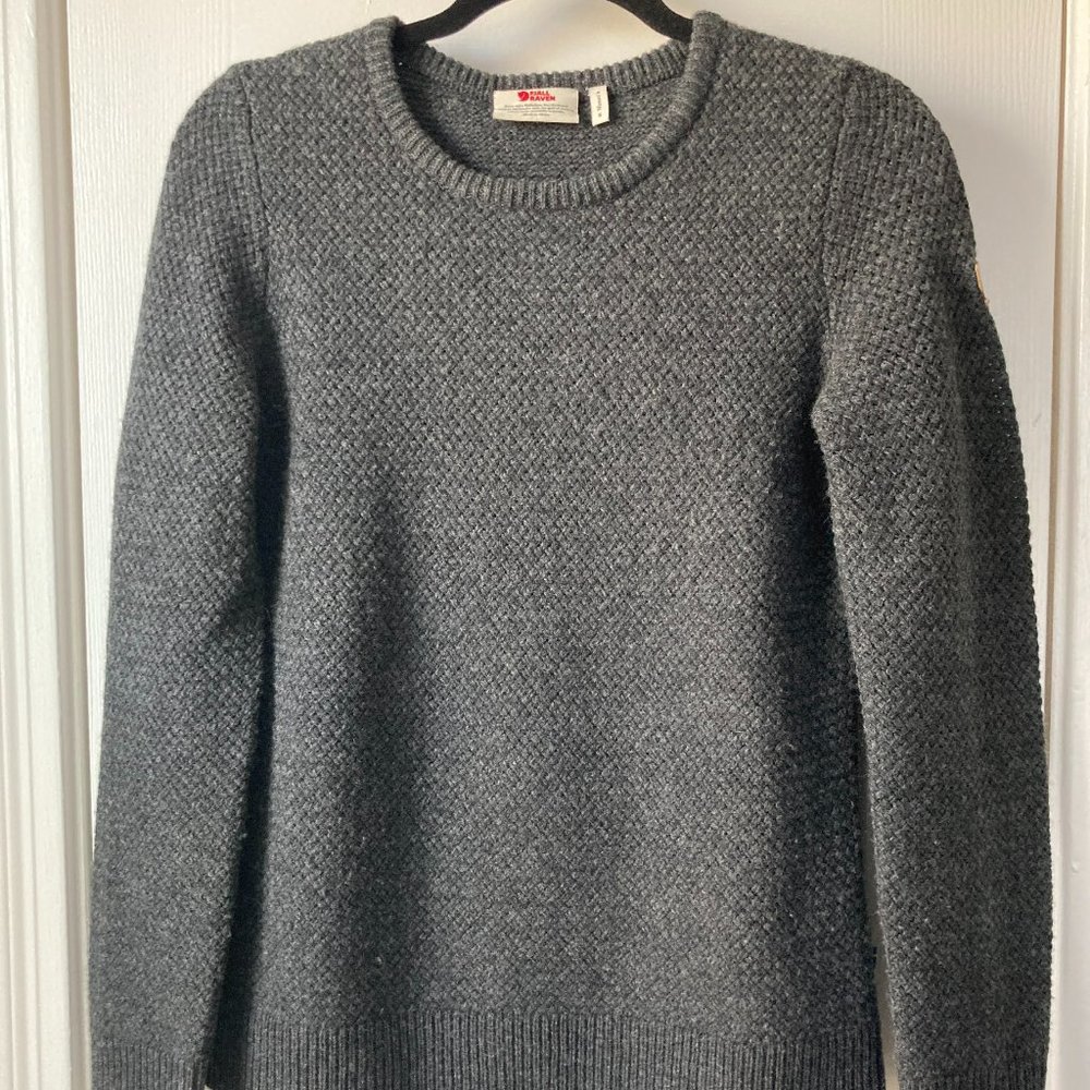 Fjällräven Womens Ovik Wool Active Sweater, Dark Grey, S